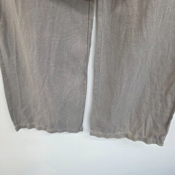 INC International Concepts Linen Wide Leg Pants Size 8 Gray Beachy Boho Classic - Picture 3 of 14